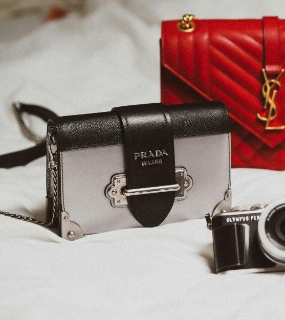 Product Photo shoot of Prada Purses showcasing an example of Luxury Branding.